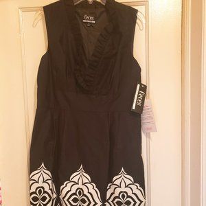 Ceces New York Ruffle Front Cotton Dress Size 14